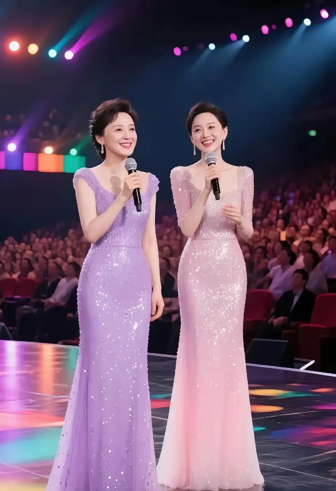 两位女神太养眼了，太惊艳了，就连女生看着哈喇子都流出来了