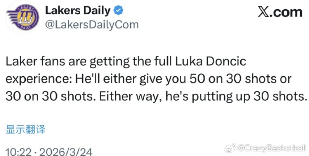 湖人输给活塞后，詹姆斯阵营的湖人媒体Lakersdaily发文：“湖人球迷正在