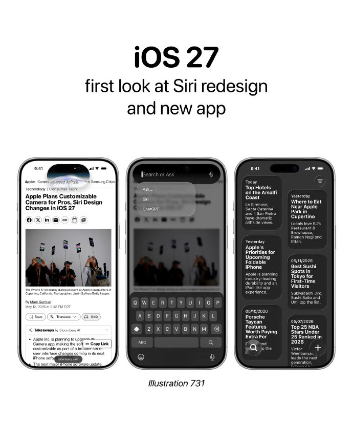 苹果终于亮出底牌，行业格局将重写彭博社古尔曼最新爆料，iOS27将是苹果近五年