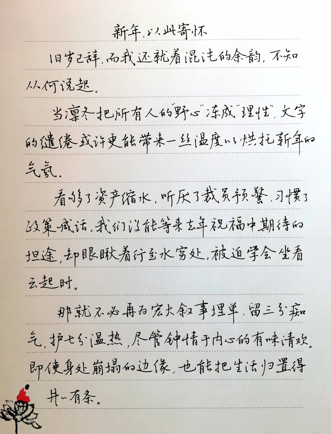 硬笔手抄美文《新年，以此寄怀》