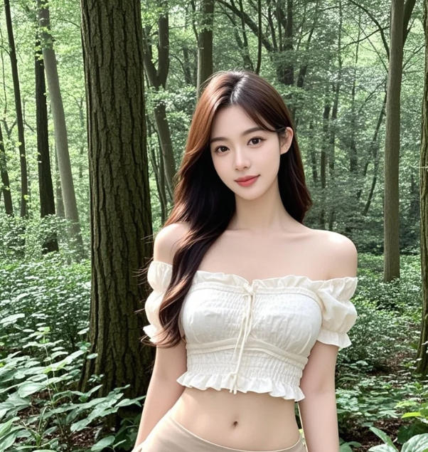 踏入森林的童话秘境，她如精灵般点亮每一寸绿意空间