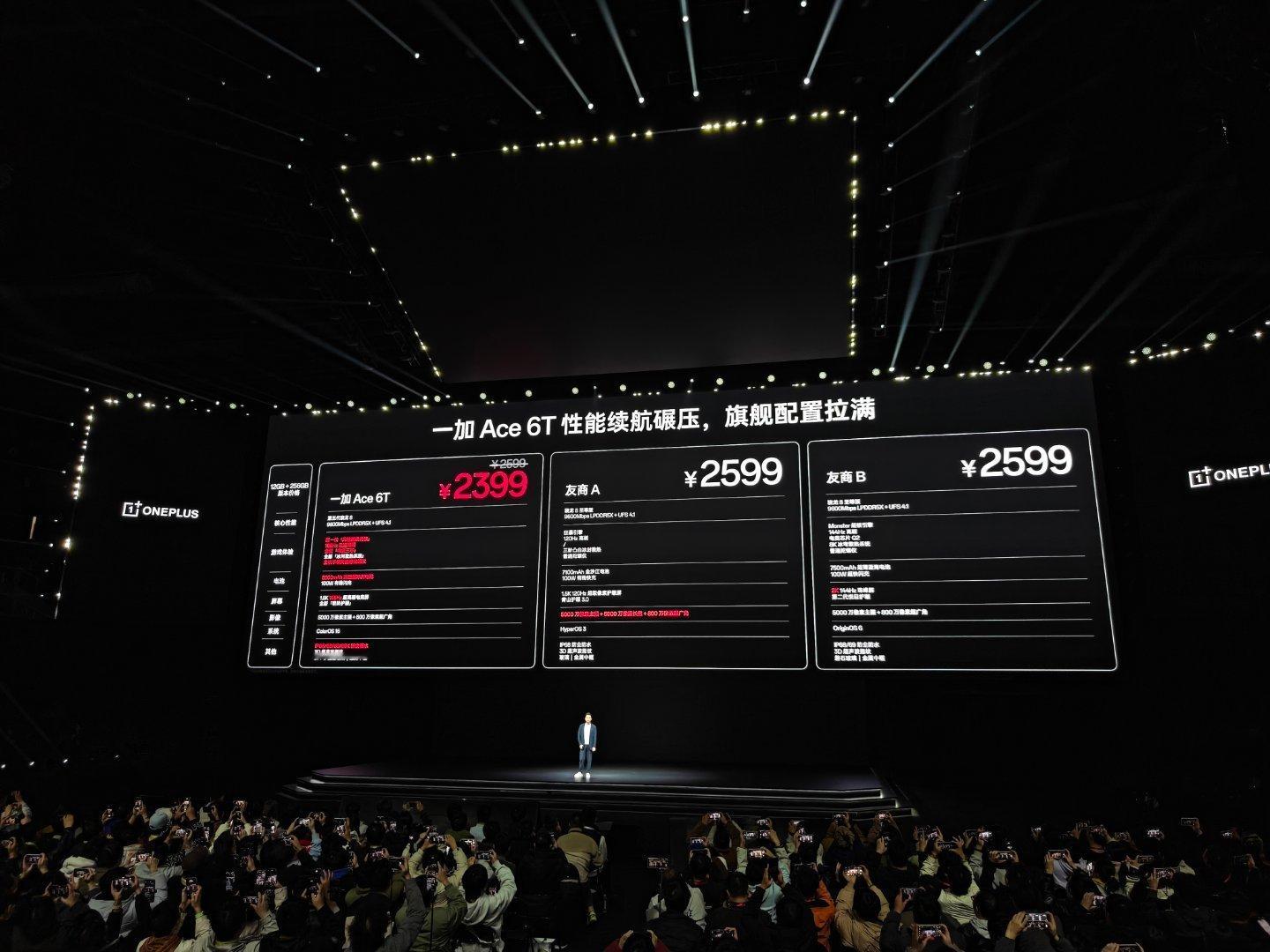 一加Ace6T首发价格公布：12+2562399元，全体起立！！！！！！一加