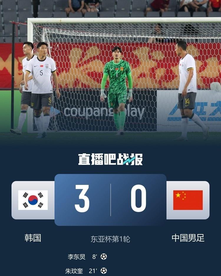 真没眼看啊，中国队0:3负于韩国队！东亚杯首场，中国队0:3负于韩国队，而且这