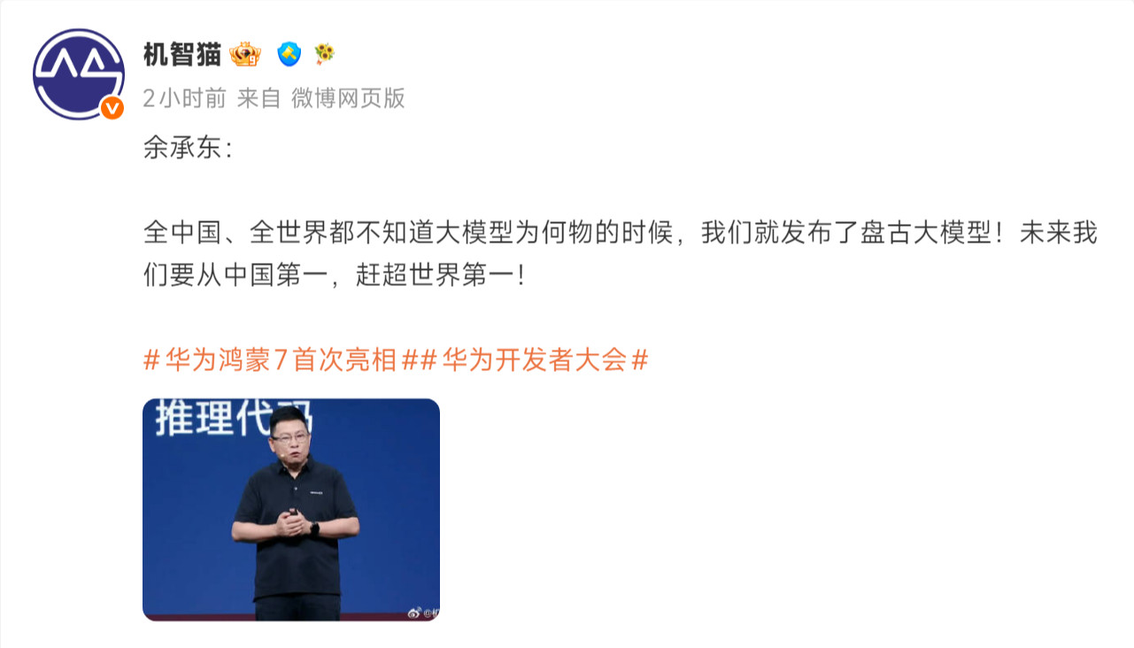 原本这个赛道还蛮安静的，余总此话一出，估计又让不少各路自称的大模型“专家”出来沸