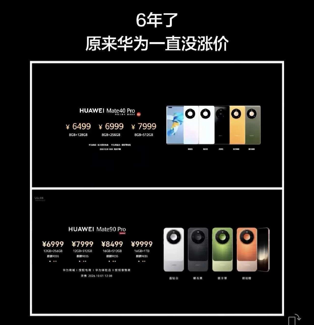 从Mate40到Mate90我们的青春和钱包。。。刷到这张对比图，瞬间破防了。