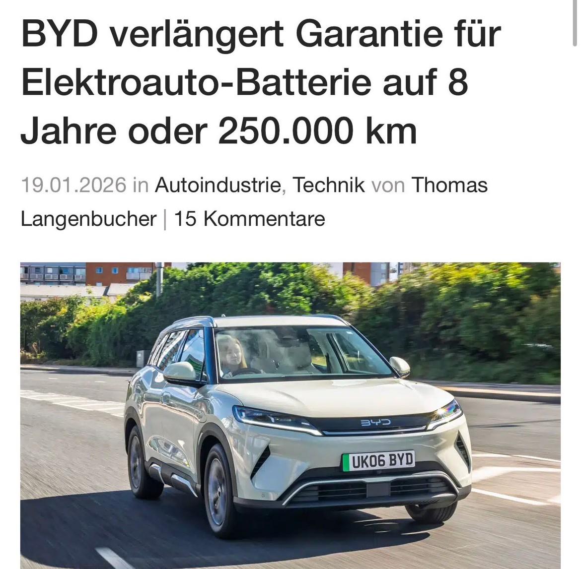 比亚迪在欧洲又玩了一把大的。这次不是发新车，是直接把刀片电池的保修里程上限给