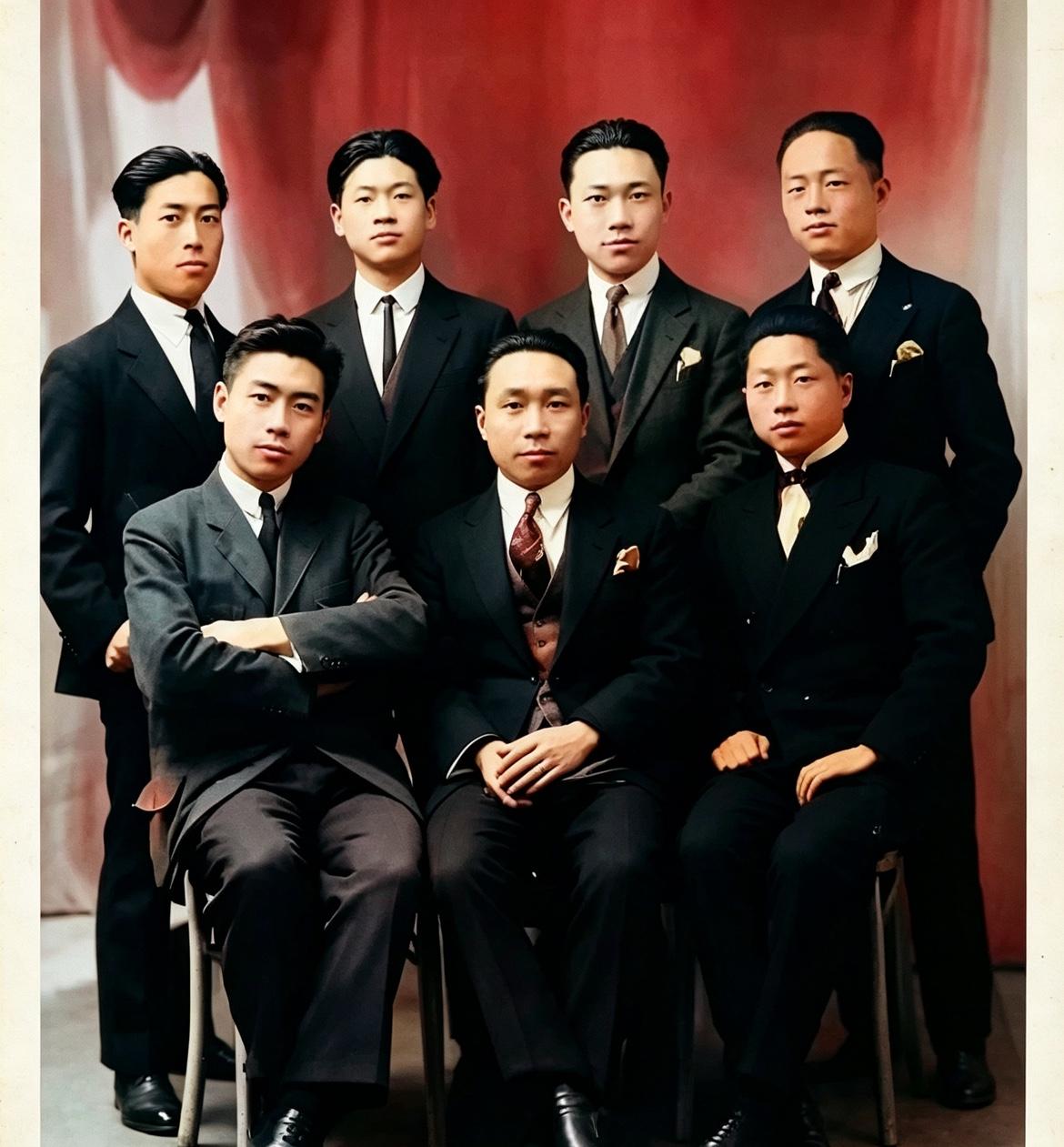 恩来公长的真帅，这是1921年留学法国的早期七君子，你能认出几位？
