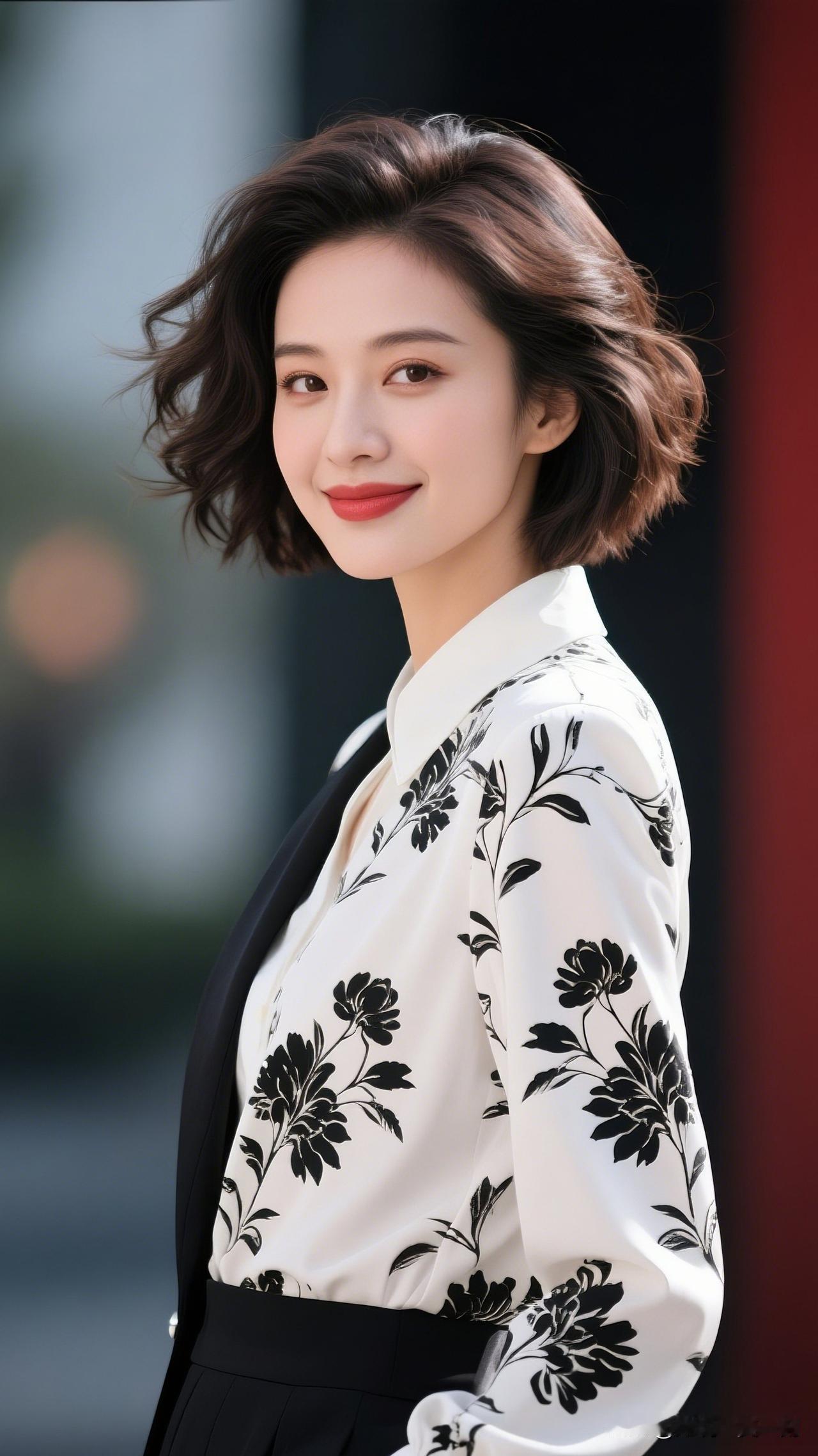 优雅短发，复古白衬衫，气质满满！有哪些美丽动人的女性