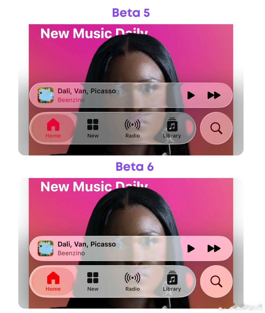 iOS26测试版中的液态玻璃透明度咋变来变去，是Bug还是内部在纠结或在博弈呈