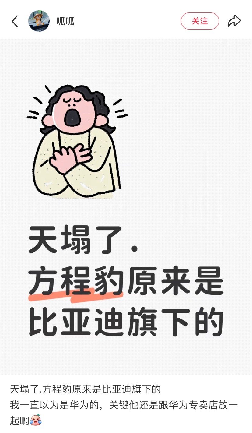 比亚迪才天塌了，好不容易打造起来的年轻品牌被人说是华为的。还是宣传不够[捂脸哭]