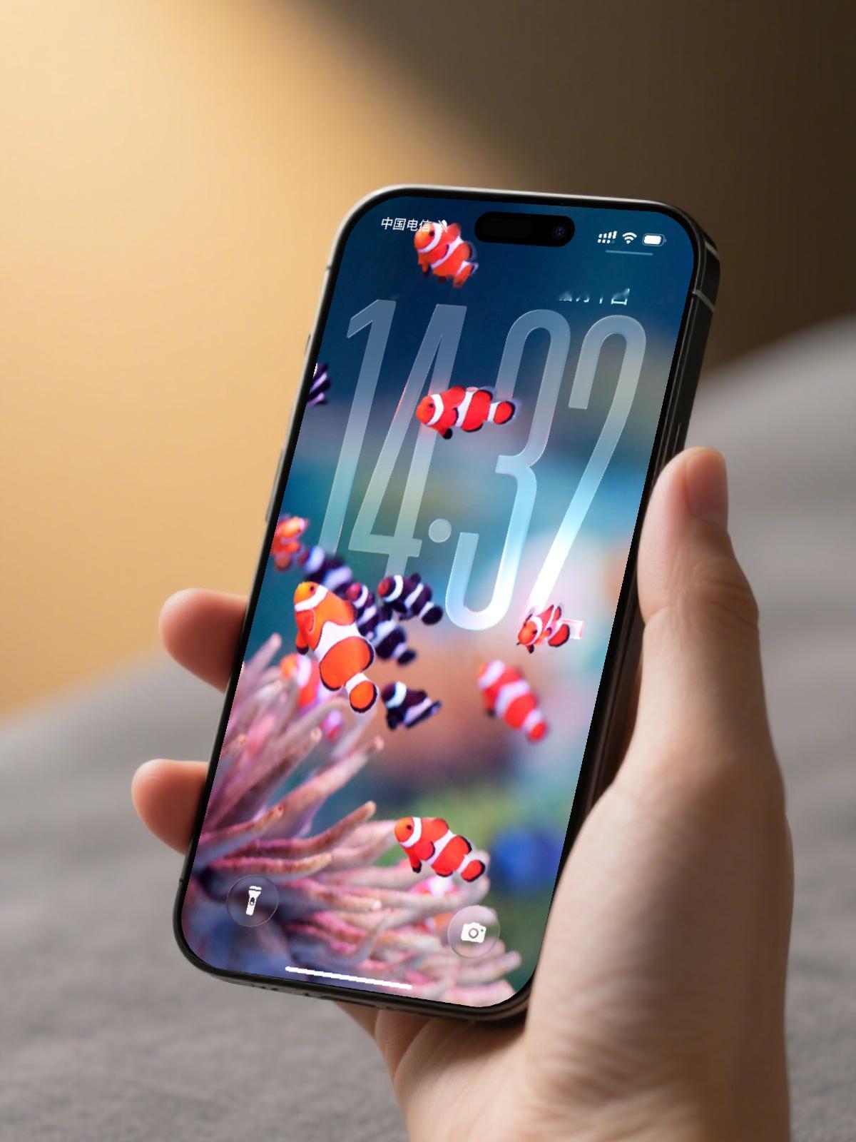 这张壁纸设置空间效果绝了～真就像小鱼在游一样