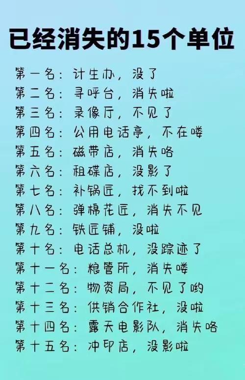 你还知道哪些消失的东西呢？