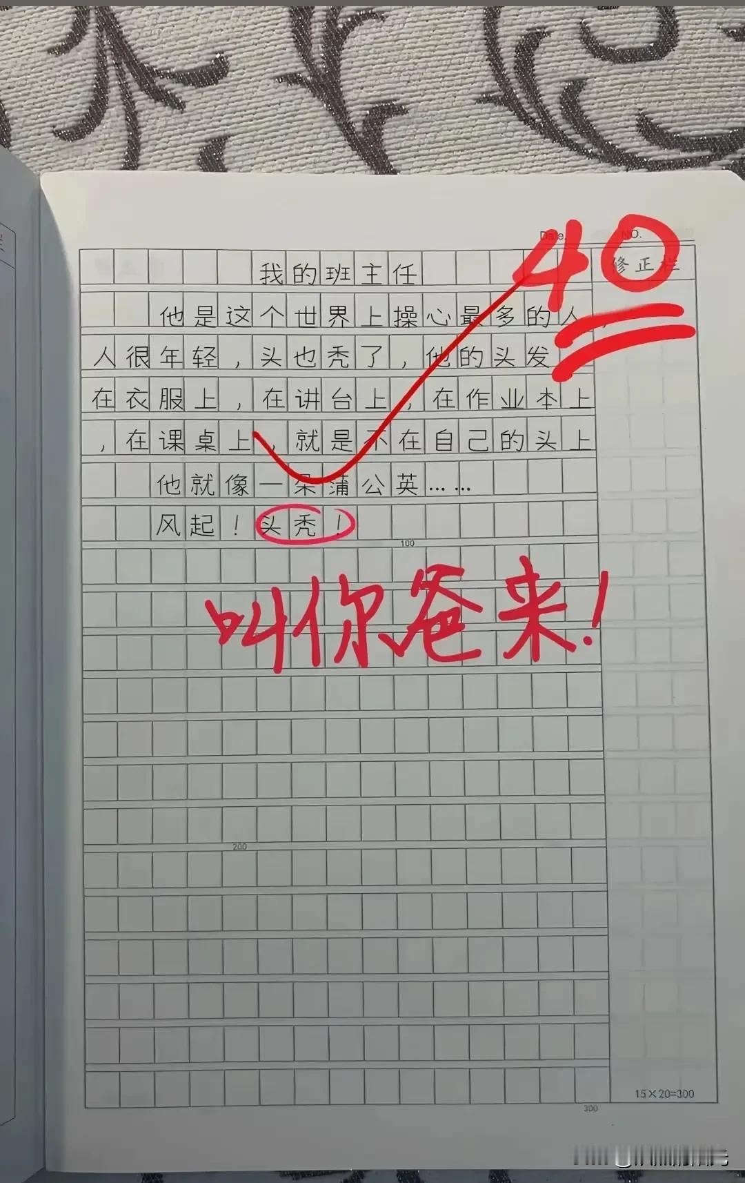 又一个写作文被叫家长来的同学不得不说作文写了非常好，只是可能让老师不高兴了