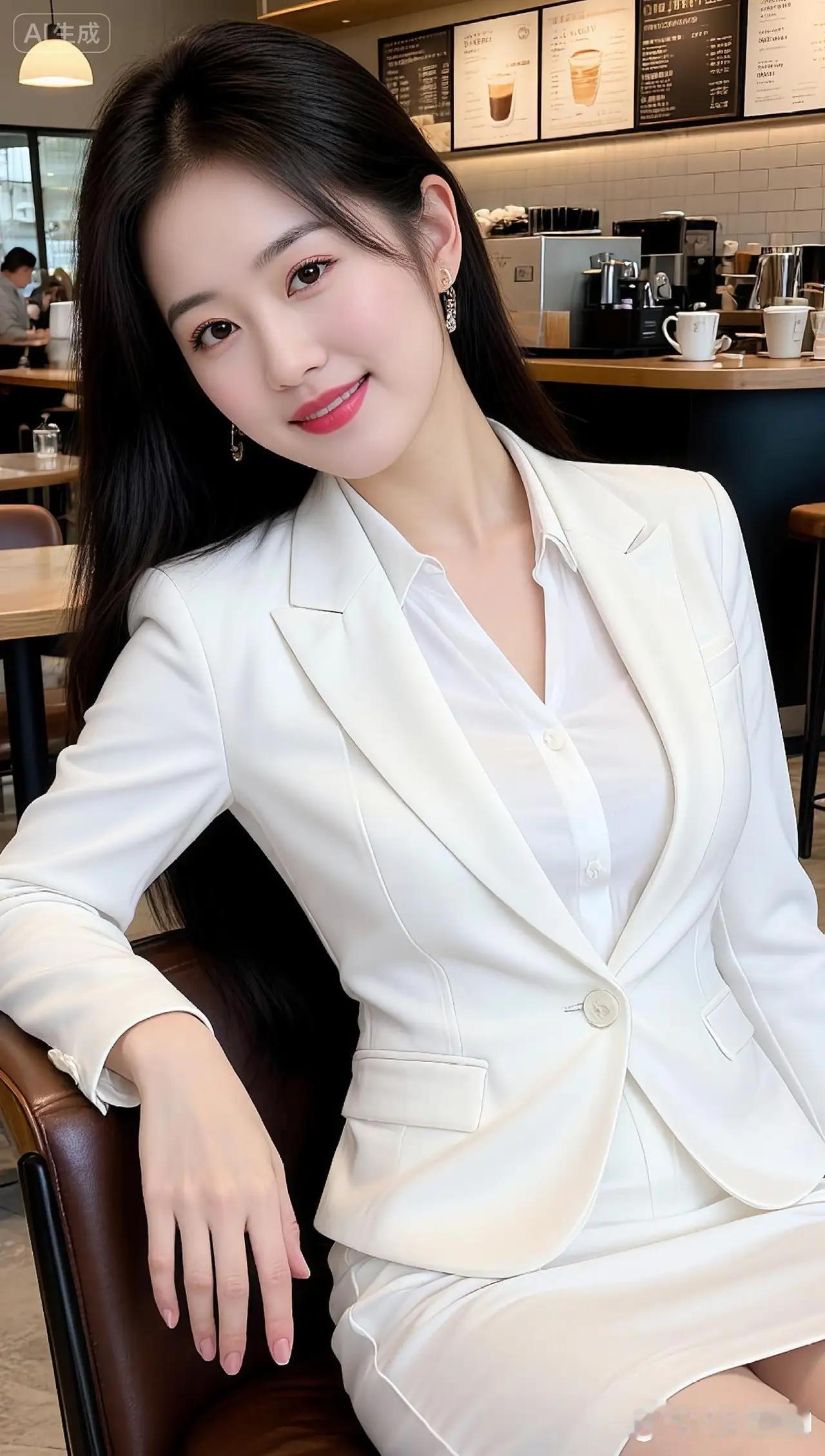 优雅白领风，咖啡馆里的时尚瞬间💄✨