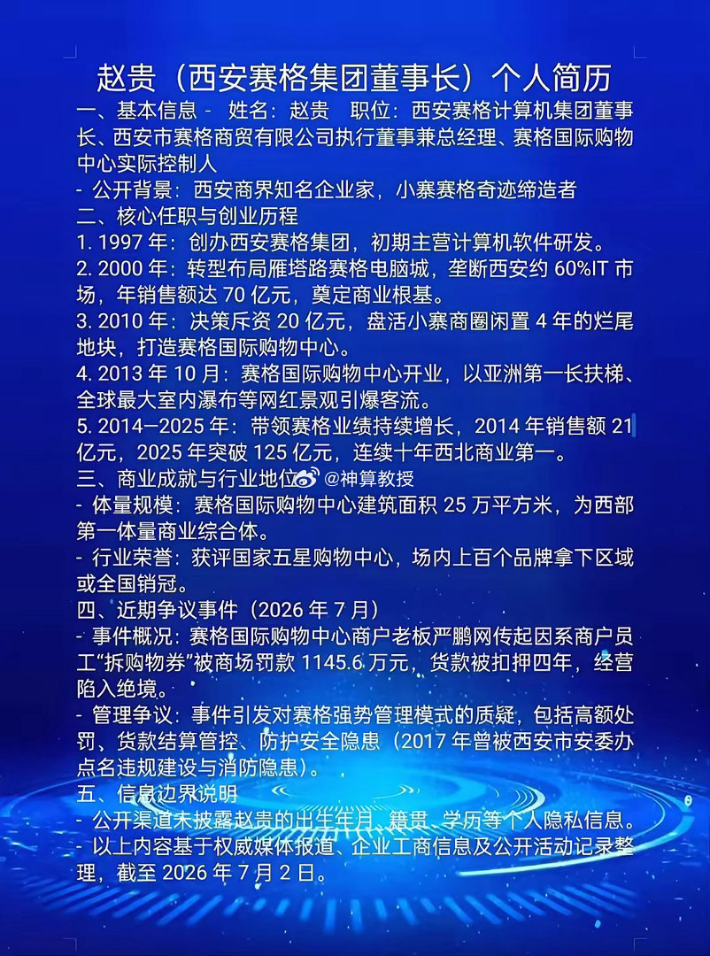 西安赛格赵贵赵贵（西安赛格集团董事长）个人简历。赵贵（西安赛格集团董事长）个人简