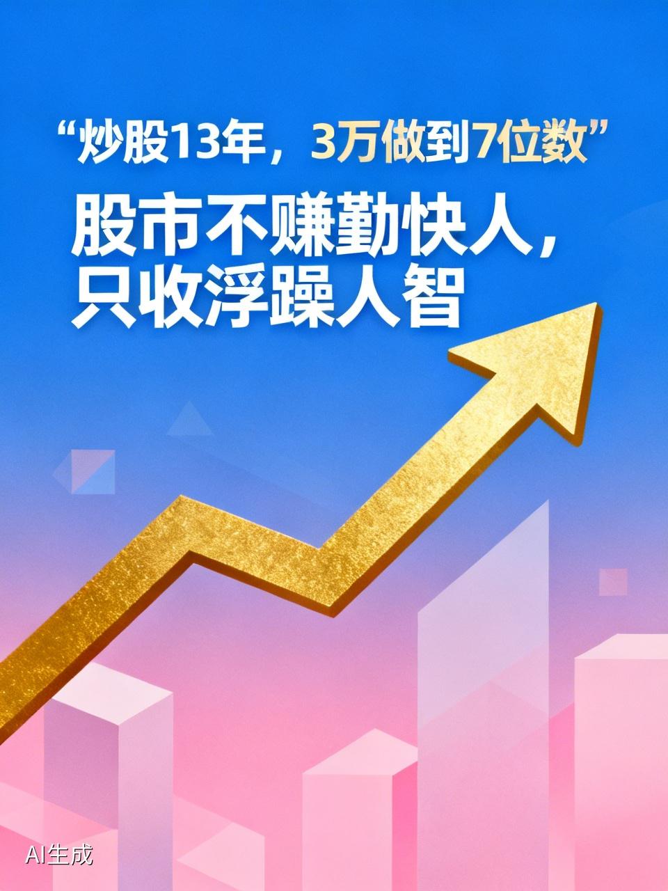 炒股13年，3万做到7位数，我没靠过什么内幕消息，也没赌过连板妖股。刚入市那