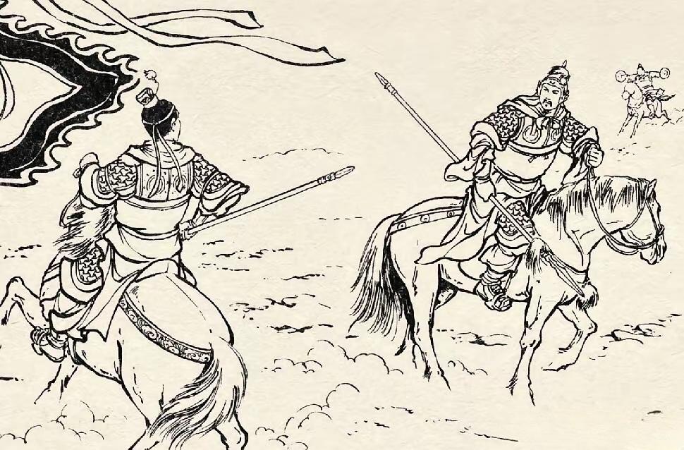 铜旗阵阵胆罗成与秦叔宝正在假战之时。秦琼猛然看到李元霸持双锤打马奔来...