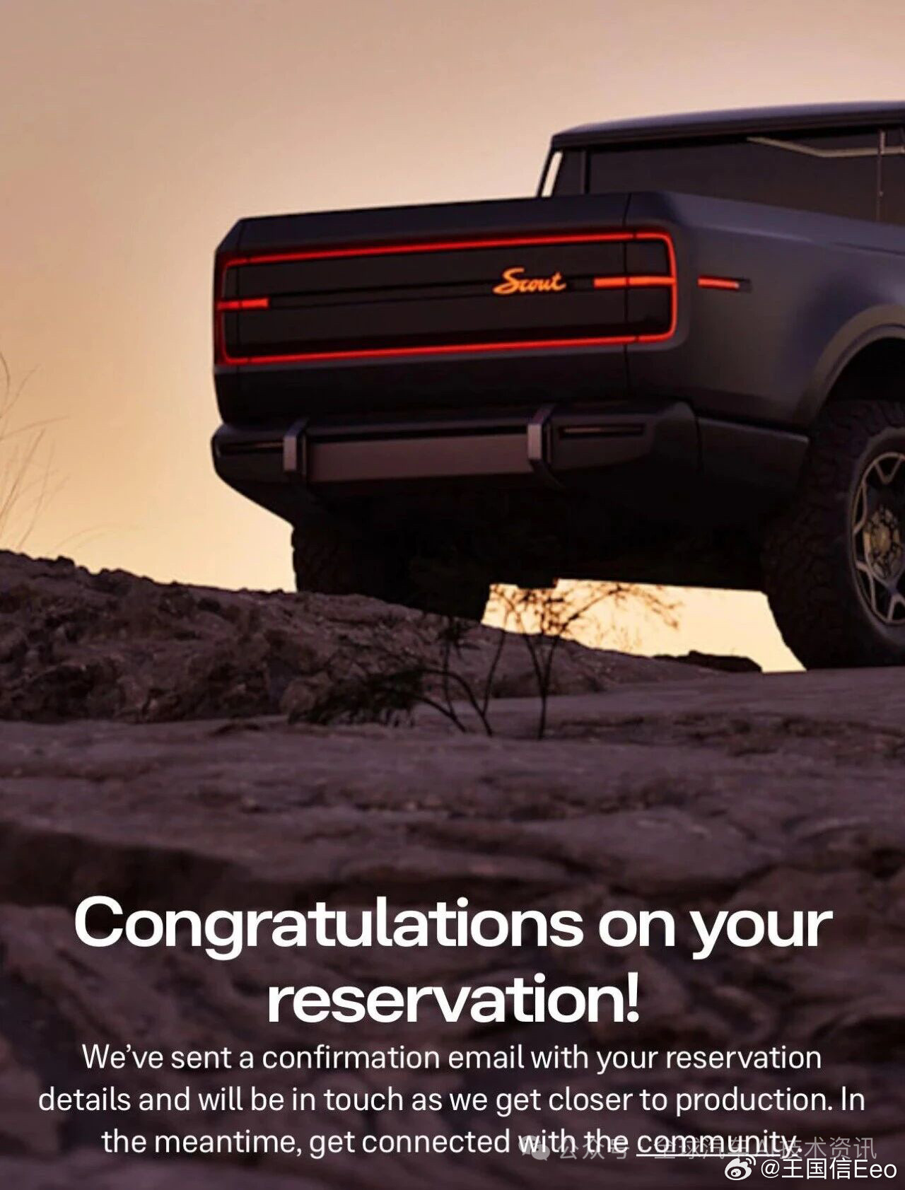 外媒最新披露，Scout首批车型已经拿到超过16万份预订，但其中 87%选的