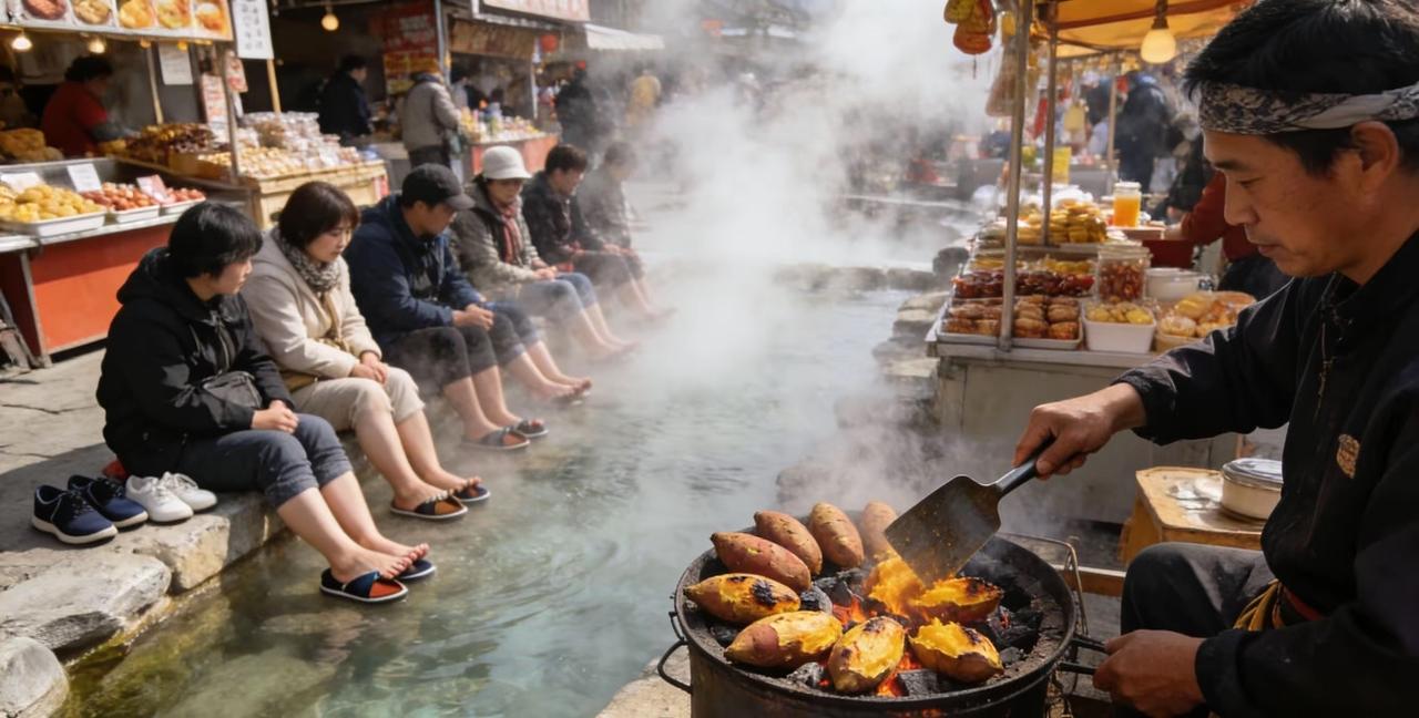 最近郑州人的冬日快乐，全被梨园河村的温泉大集承包了！一口干涸33年的老机井突然冒