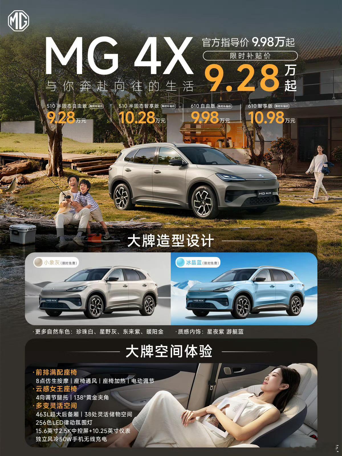 入门即配半固态电池！MG4X正式上市：权益价9.28万起售MG4X上市补贴价9