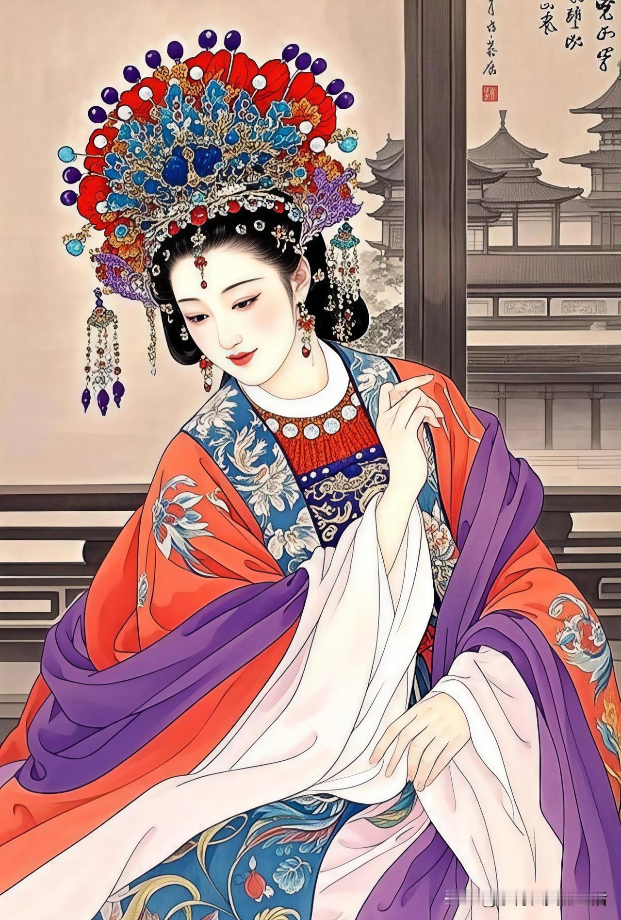 宫中美人，锦衣华裳。