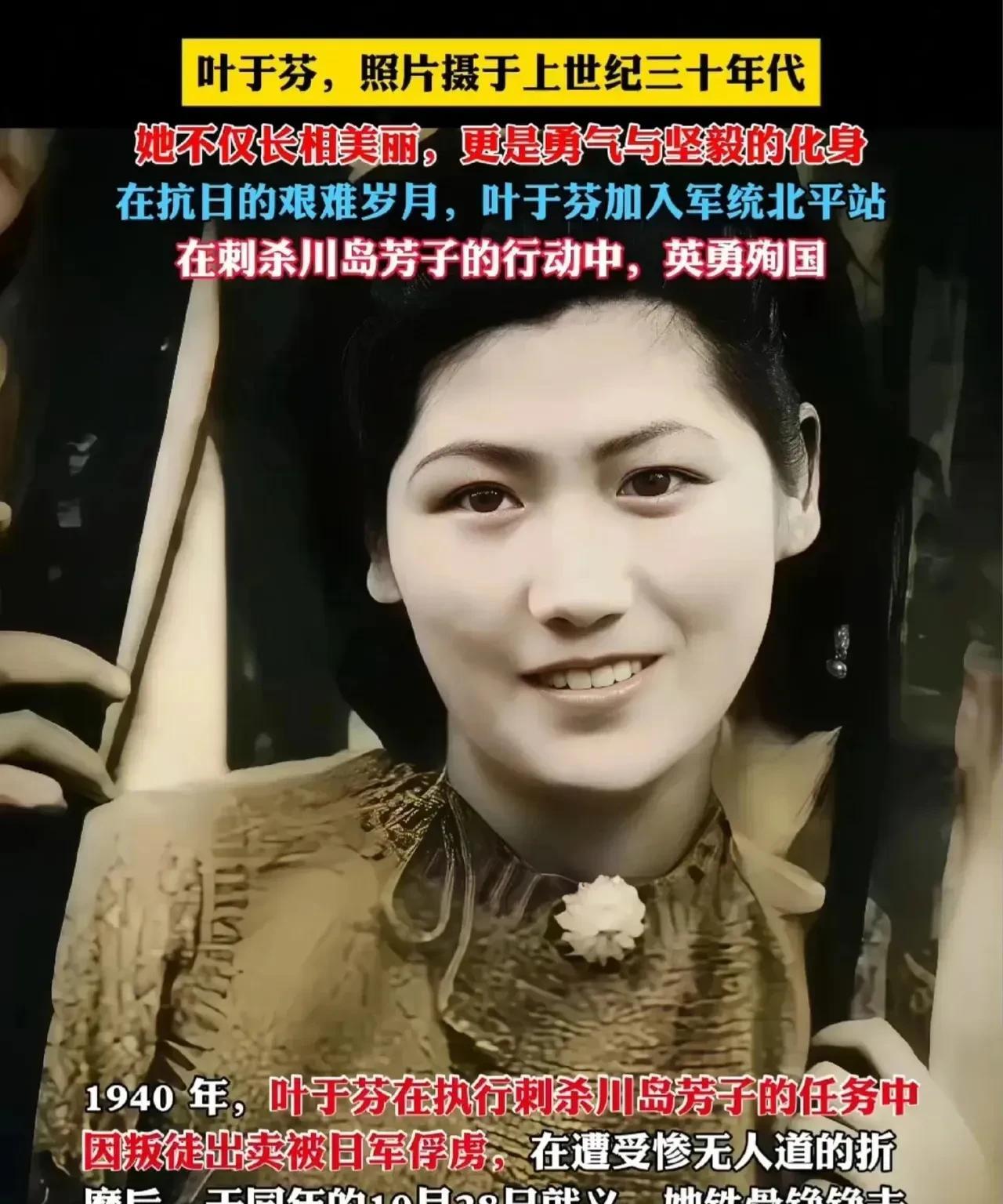 1940年，军统北平站藏着一位神秘女情报员叶于芬，接到刺杀日伪间谍川岛芳子的绝密