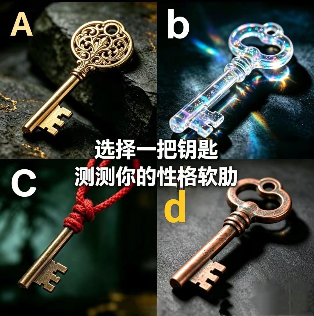  凭直觉选一把钥匙，测出你性格里藏着的软肋心理测试性格测试直觉测试​