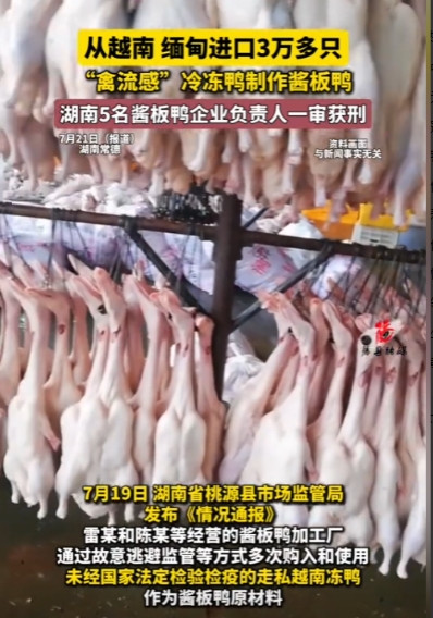 丧尽天良！湖南常德，男子从越南和缅甸走私3万多只冻鸭，一只走私冻鸭成本会低两三块