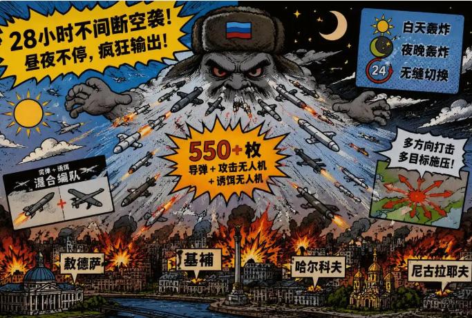 28小时一刻不停空袭，颠覆传统战争模式，俄罗斯给世界上了一课，仗还能这么打！空袭