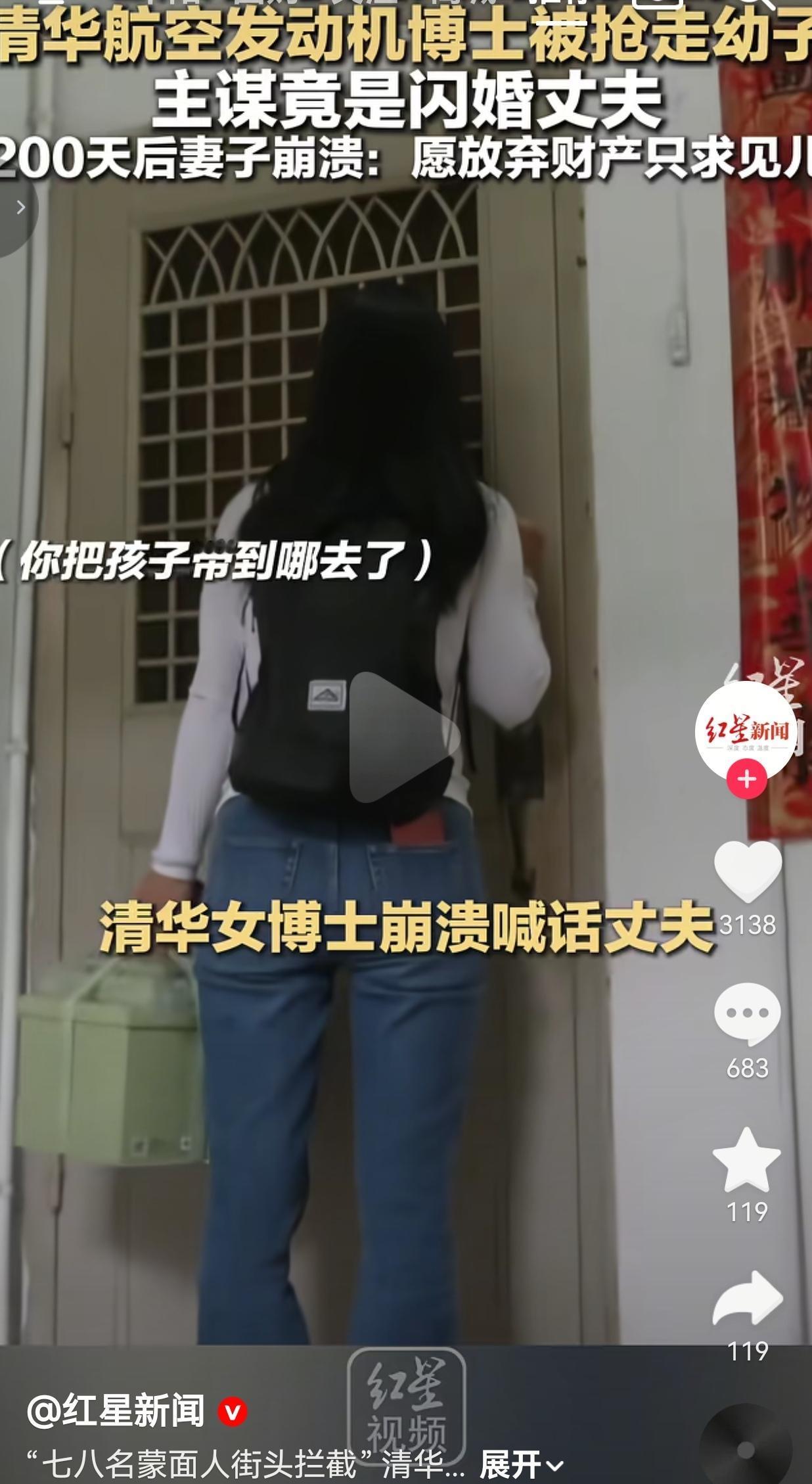 清华女博士当街被丈夫雇人抢娃，母子分离200天崩溃：我什么都不要，只要见孩子一面