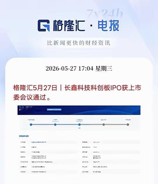 5月27日，长鑫科技科创板IPO顺利过会，依托科创板预审绿色通道，仅用时148天