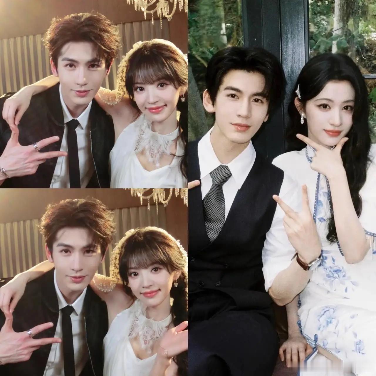 我发现一个玄学，只要是张凌赫主演的剧，不管搭档的女演员高矮胖瘦，两个人站在一起都