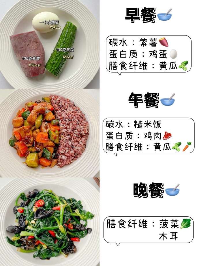 三个月已瘦45斤，一周减脂食谱。cr：小G减脂餐