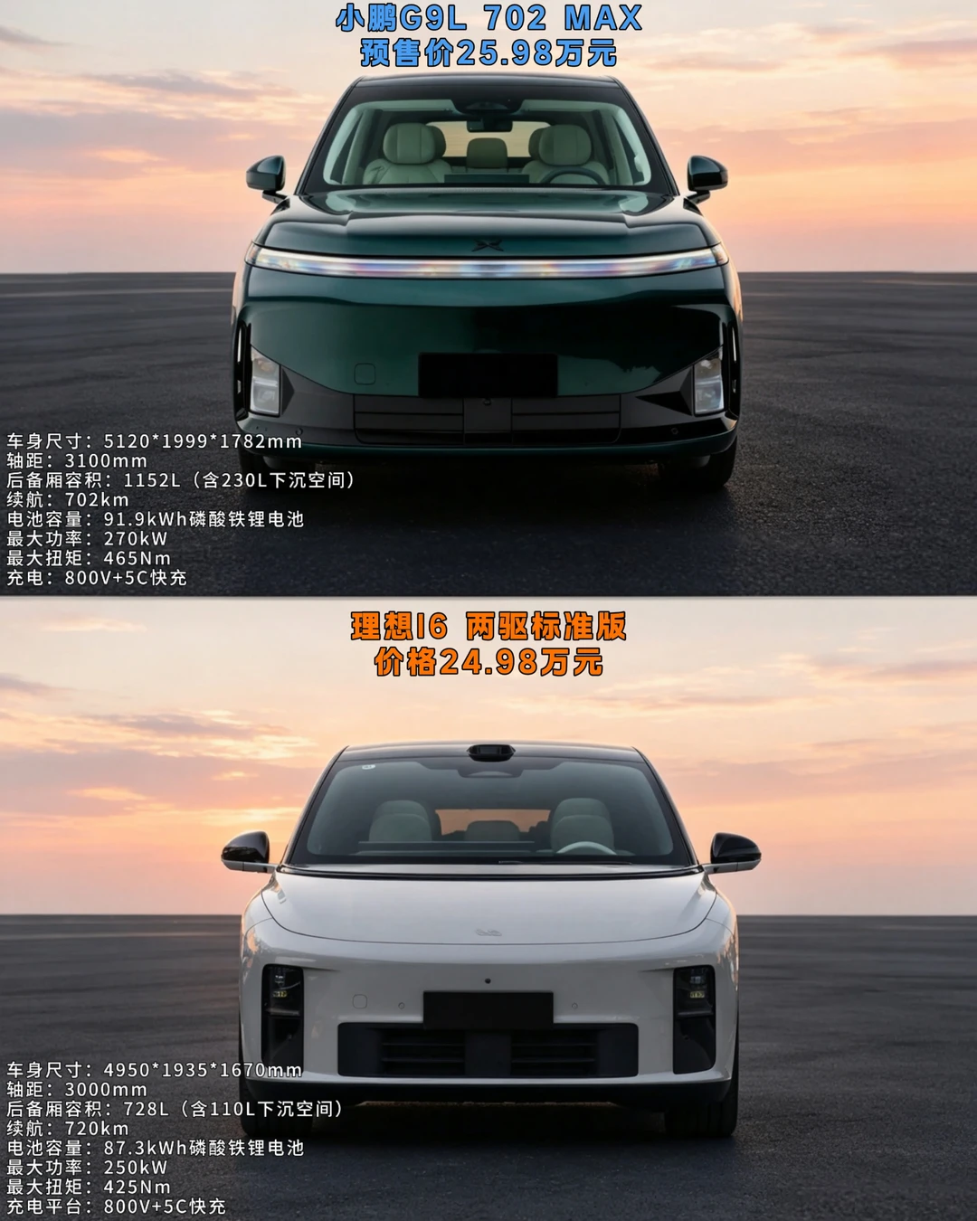 小鹏G9L对比理想i6，25万预算谁更值得入手