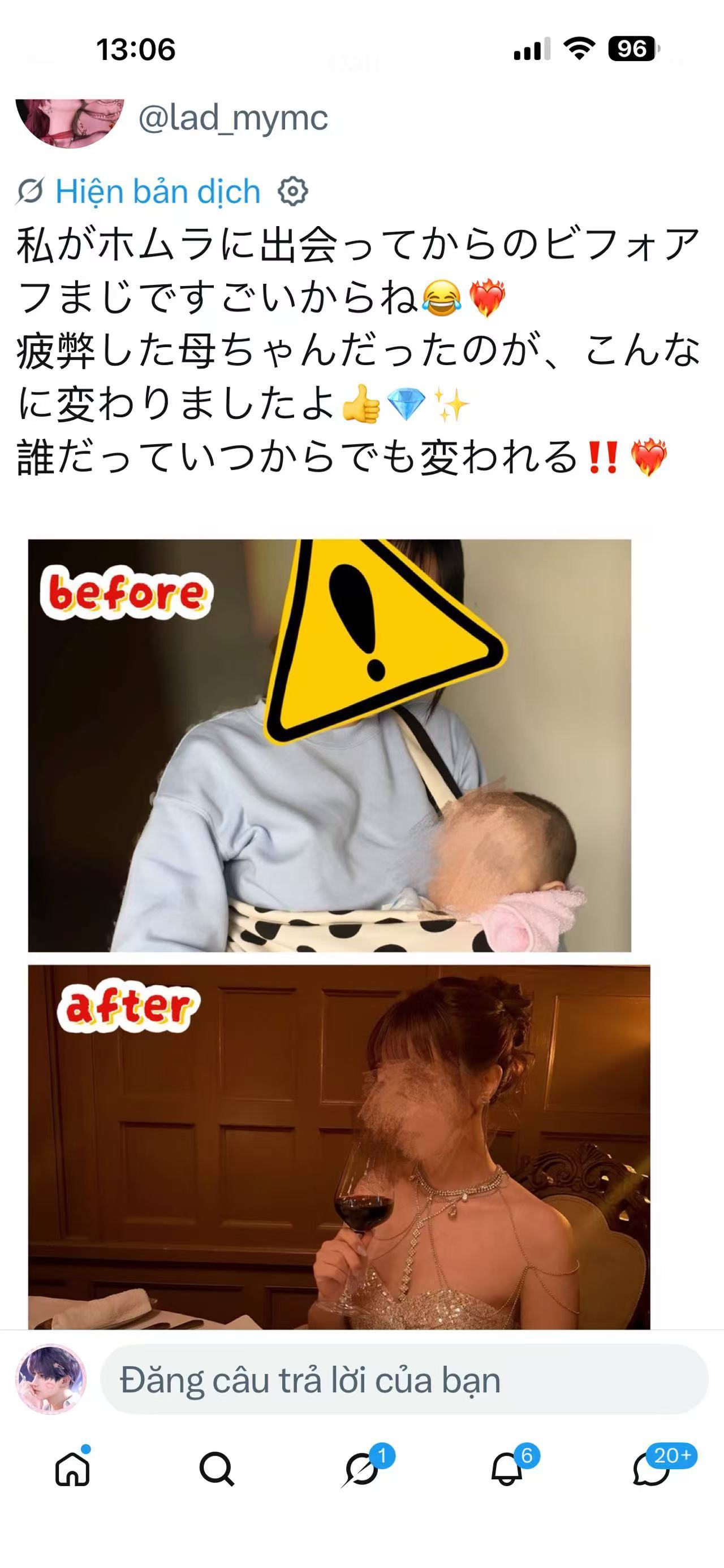 看到这篇推心里暖暖的😢推主说自己原本是一个被家庭和孩子困住、疲惫不堪的母亲，遇