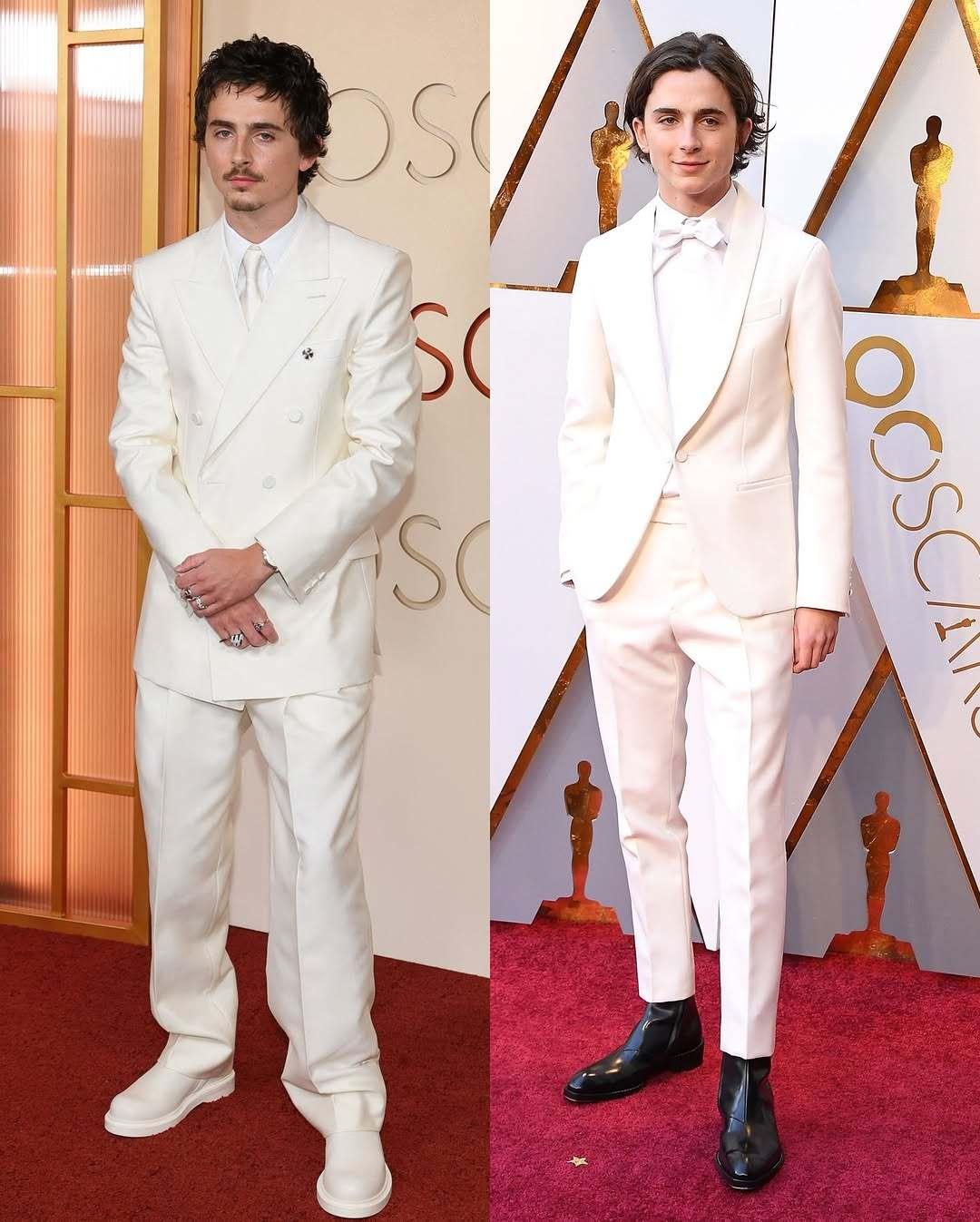 甜茶五次奥斯卡红毯造型，网评甜茶的面相变了