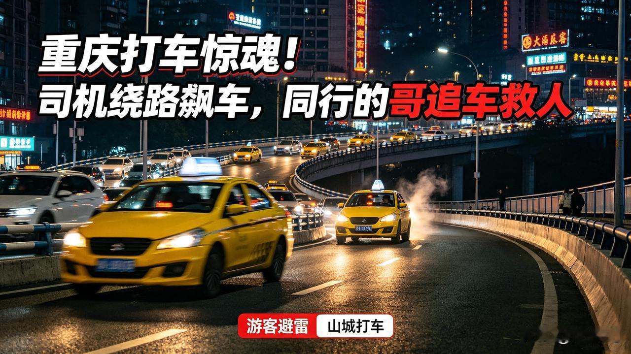 一家老小游重庆打车惊魂！司机绕路飙车，同行的哥玩命追赶提醒：这人是专坑游客的骗子