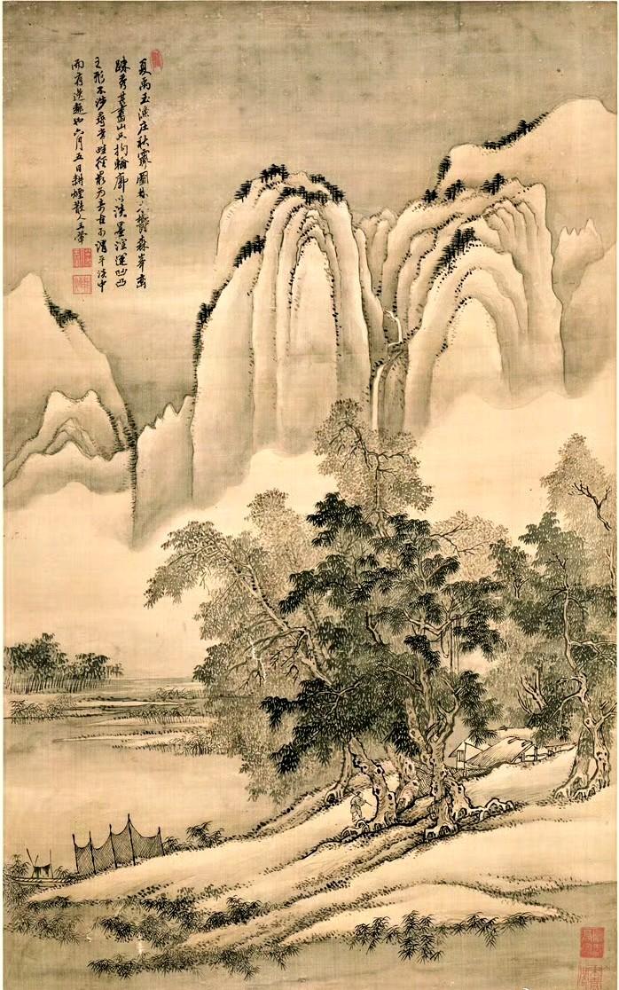 清.王翚《渔庄秋霁图》明.吕纪《桃林聚禽图》五代.巨然《富春山图》清