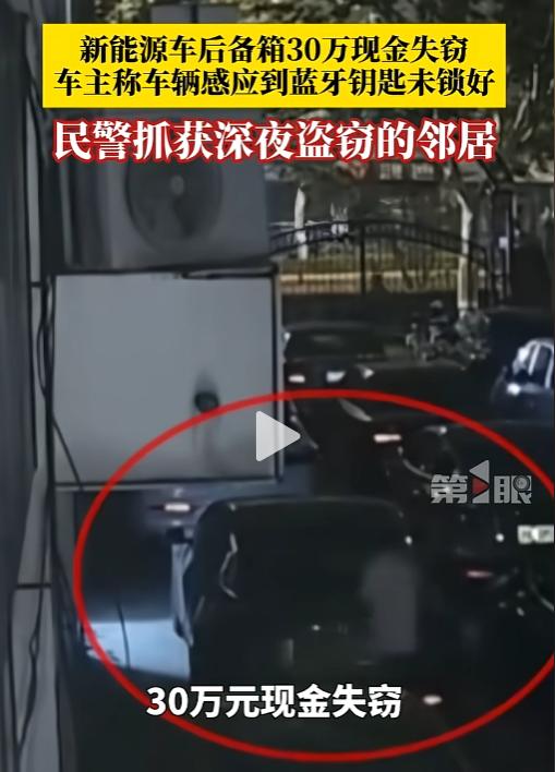 近日，上海董女士从银行取了30万现金，随手塞进特斯拉后备箱，一放就是好几天。