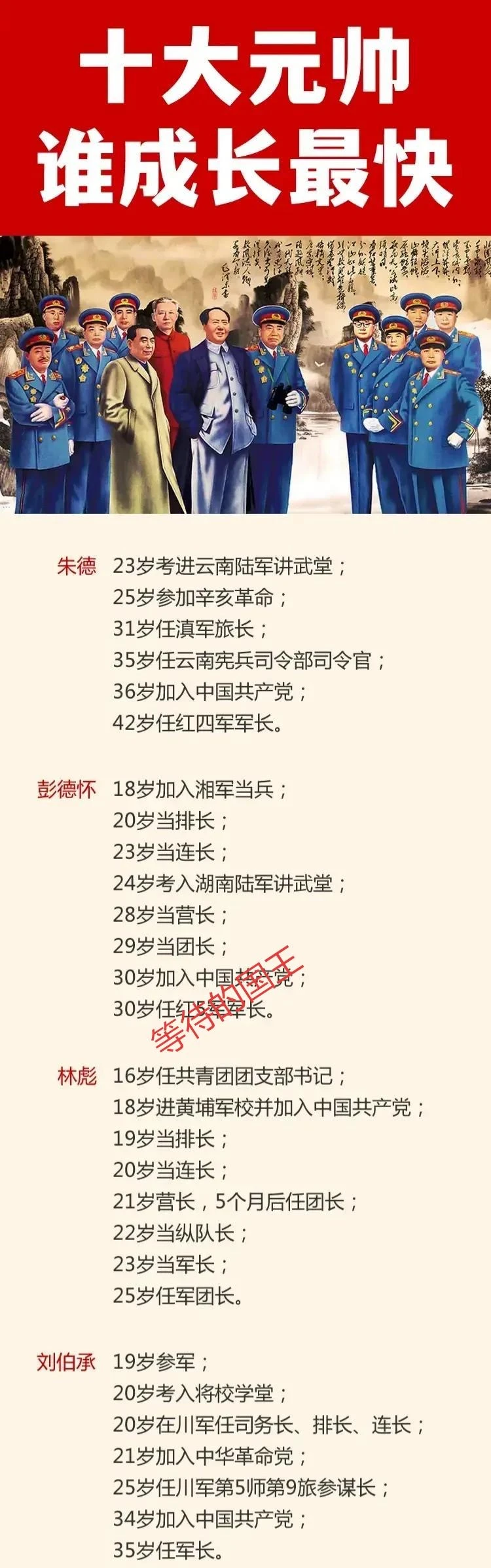 十大元帅谁成长得最快？不是林罗。