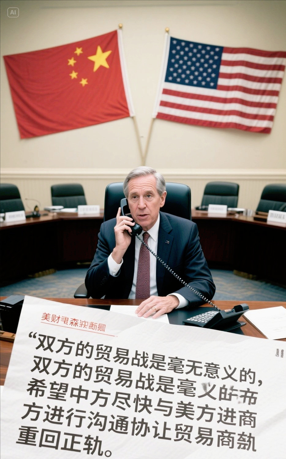 美国财长喊话中国快来电话哎呀妈呀，美国财长又喊话让中国打