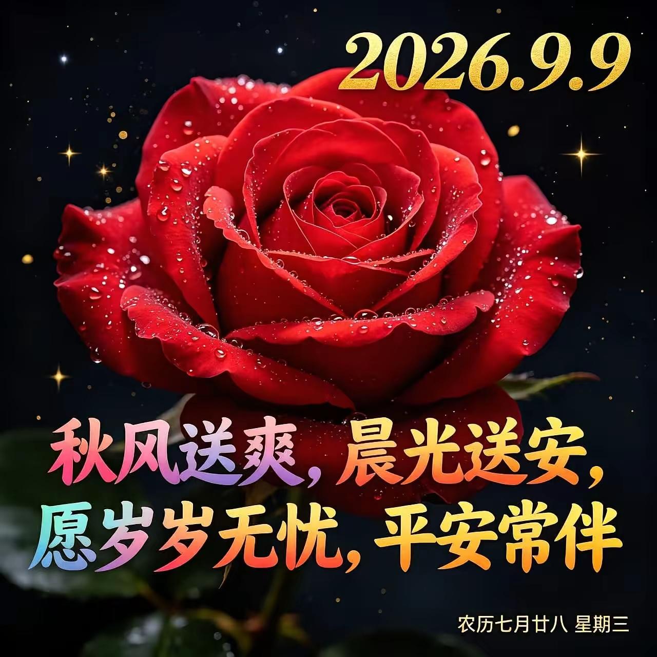 9.9日早上好[比心]秋风起早晚凉，愿我们平安伴朝