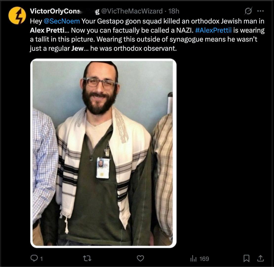 我说AlexPretti是完美受害者，没想到他还能更完美一些。他很可能。。