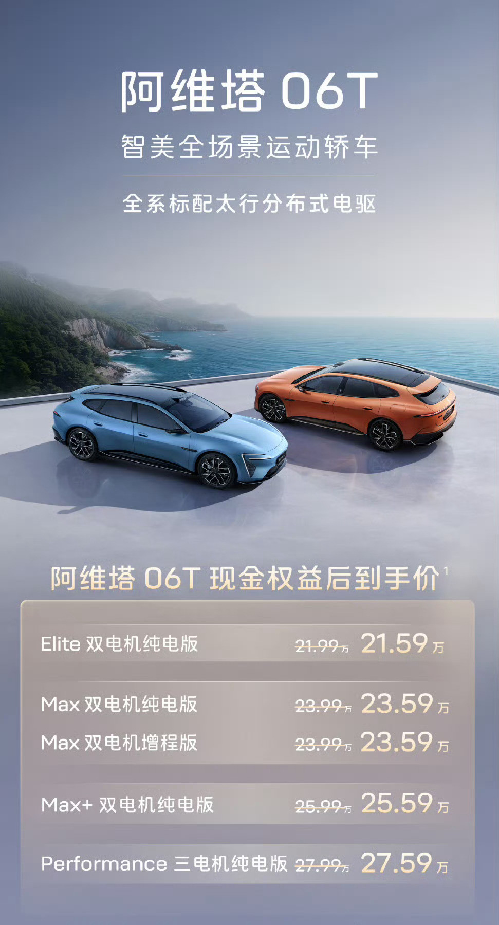 阿维塔06T竟然全是双电机？价格也才21.59万……阿维塔06T上市