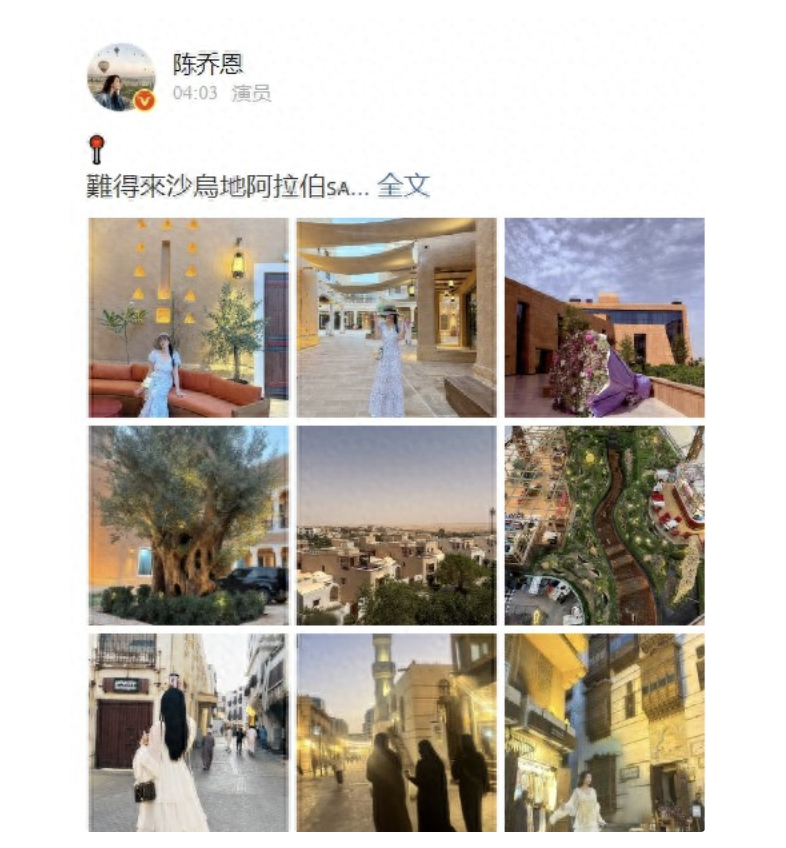 46岁陈乔恩阿拉伯之旅:老公镜头下超美,当地服饰超别致