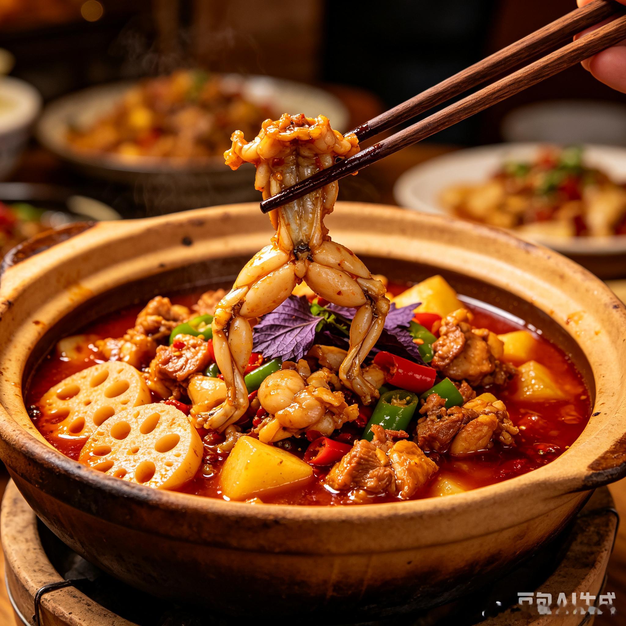 大家爱吃牛蛙鸡公煲吗？有几家店还蛮好吃的。