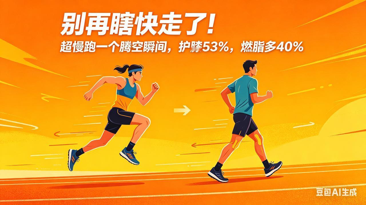 别再迷恋快走了！超慢跑一个腾空瞬间，护膝53%，燃脂多40%同样慢运动，一