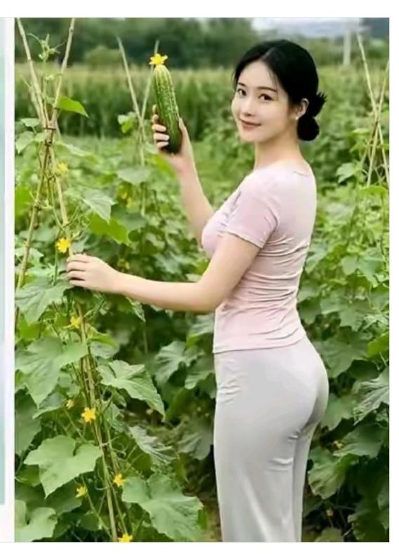 摘“黄瓜”农村环境就是好；路好还有小广场；闲暇时间去锻炼；身体健康就是好