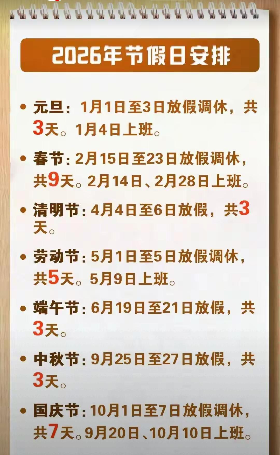 谁懂啊！2026年春节9天长假看着香，实则是用2个周末补班换来的“透支福利”，打