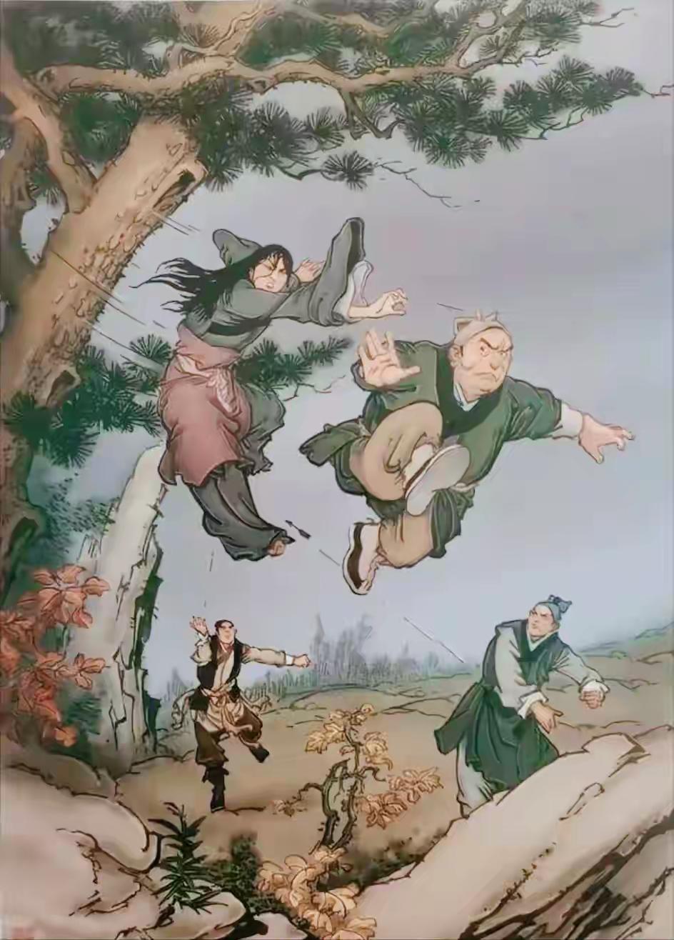 各位大佬，图片中分别是金庸武侠世界中的哪一段故事？图片中的人物分别是谁？他们在